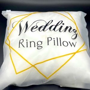 White - Small - Wedding Ring Pillow with Card